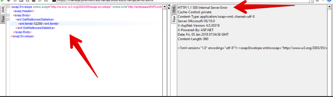 SolidCP GetMailboxStatistics soap error